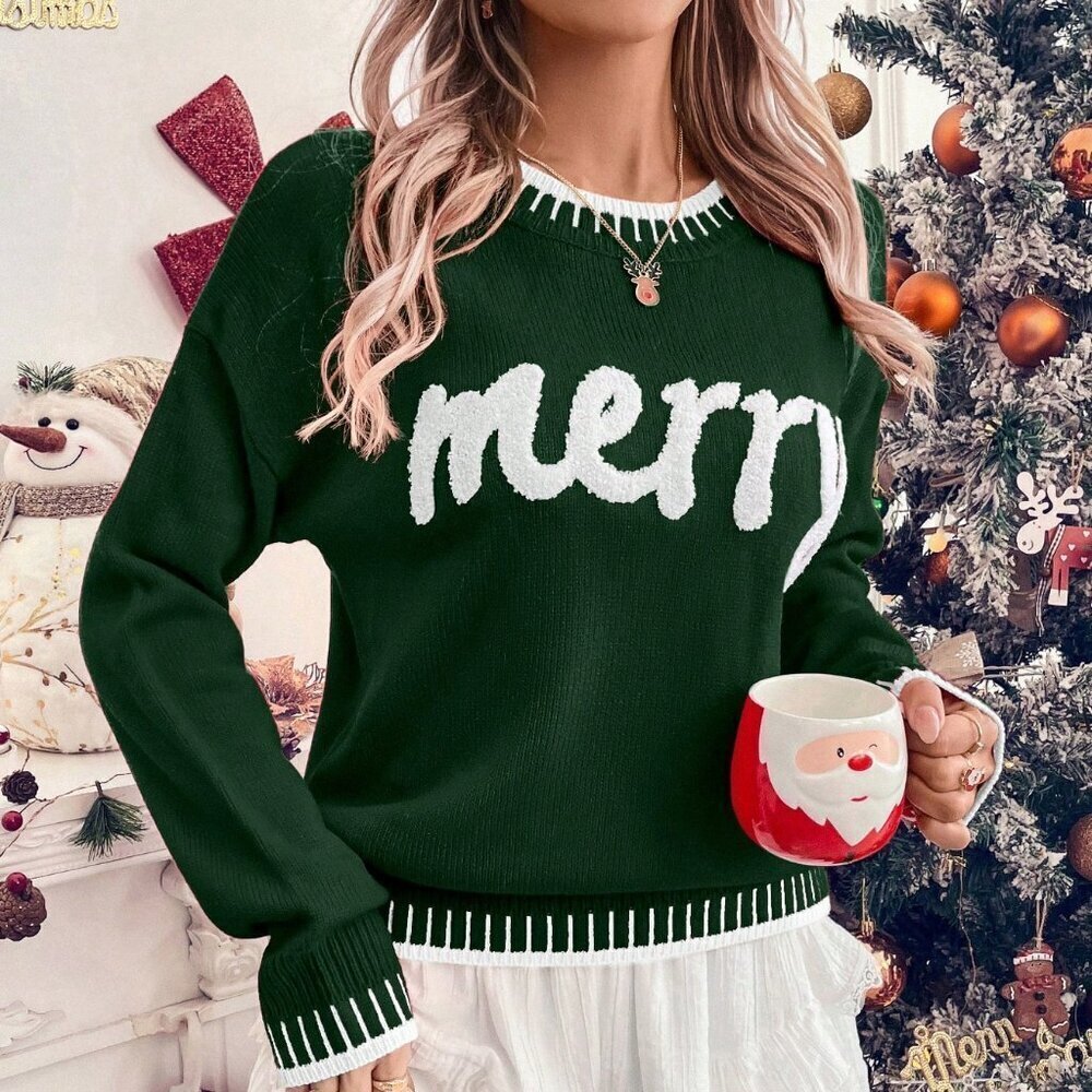Dark Green Casual Women's  Sweater
